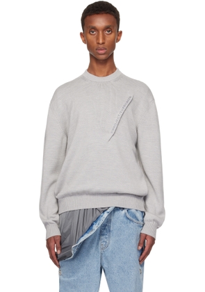 Y/Project Gray Pinched Logo Sweater