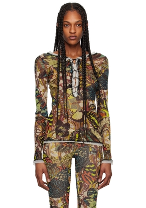 Jean Paul Gaultier Multicolor 'The Butterly' Long Sleeve T-Shirt