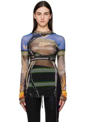 Ottolinger Multicolor Mesh Deconstructed Longsleeve T-shirt