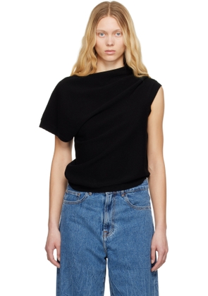 Róhe Black Deconstructed Knitted T-shirt