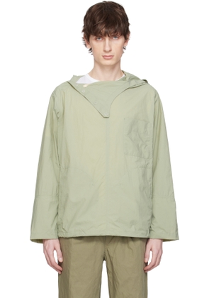 DOCUMENT Khaki Nylon Hooded Shirting Jacket