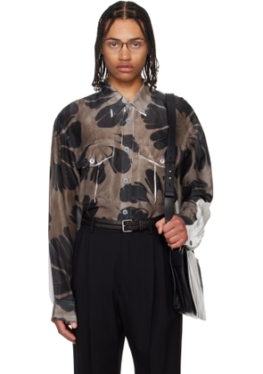 Dries Van Noten Brown & White Printed Shirt