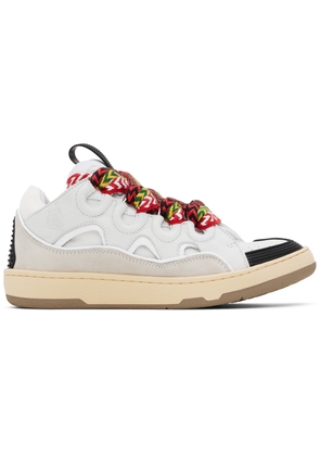 Lanvin White Leather Curb Sneakers