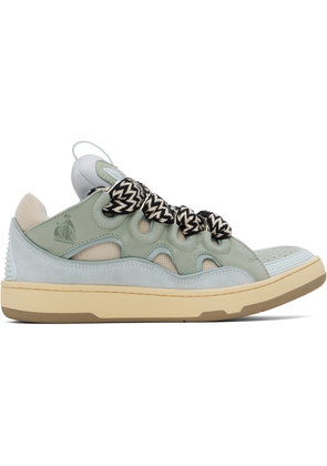 Lanvin Blue & Green Leather Curb Sneakers