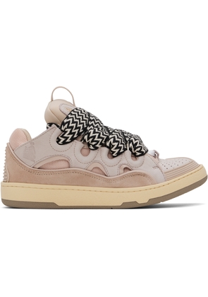 Lanvin Pink Leather Curb Sneakers