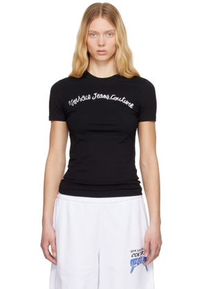 Versace Jeans Couture Black Screen-Printed T-shirt