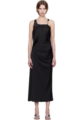 Kijun Black Satin Back Tied Maxi Dress