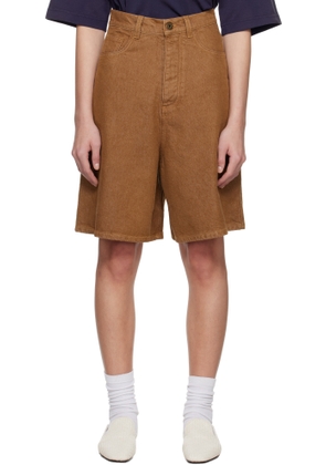 JW Anderson Brown Aged Denim Shorts
