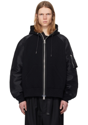 sacai Black Sponge Sweat Hoodie