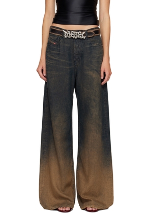 Diesel Blue & Brown Relaxed 1996 D-Sire Jeans