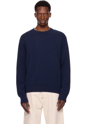 The Elder Statesman Navy Simple Crew Sweater