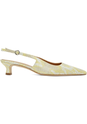 Aeyde Yellow Catrina Leather Slingback Heels