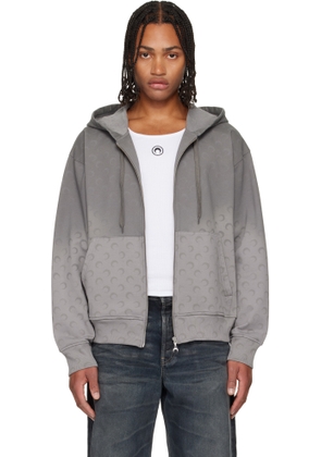 Marine Serre Gray Faded Moon Sleeve Hoodie