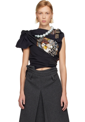 August Barron Black Twisted Necklace T-shirt