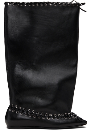 August Barron Black Flat Level Boots