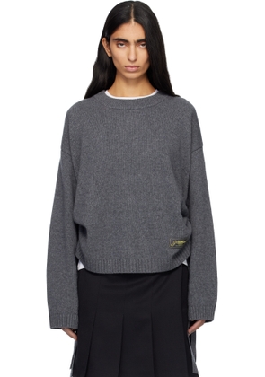 GANNI Gray Future Wool Mix Oversized Sweater