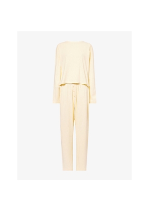 Womens Treats Long-Sleeve Pointelle-Knit Cotton-Jersey Pyjamas