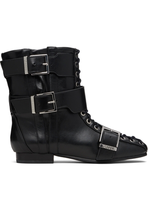 GANNI Black Eyelets Lace Up Boots