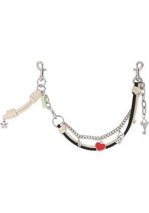 Marc Jacobs Beige & Black 'The Mini Icon Chain' Bag Charm