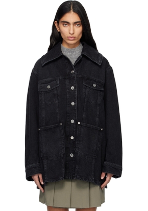 GANNI Black Washed Denim Jacket