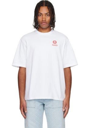 Casablanca White Logo Patch Short Sleeve T‑shirt