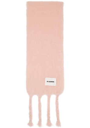 Jil Sander Pink Slim Wool Blend Scarf