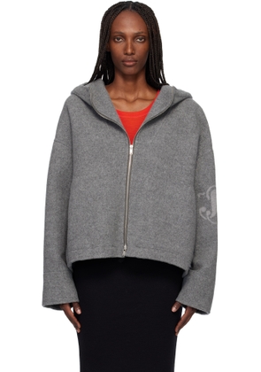 Jil Sander Gray Double Splittable Washed Felted Jacket