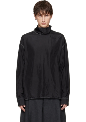 Lanvin Black Silk Turtleneck