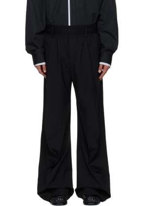 ALAINPAUL Black Knee Shape Tailored Trousers