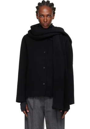 LE17SEPTEMBRE Black Virgin Wool Scarf & Jacket