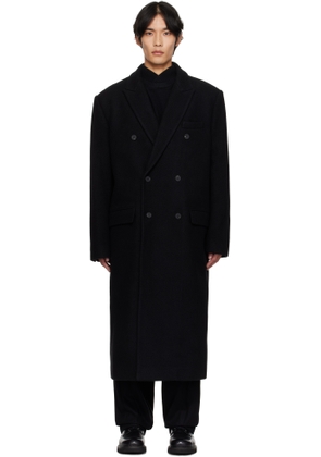LE17SEPTEMBRE Black Double-Breasted Long Coat