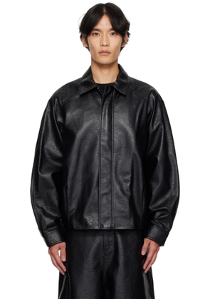 LE17SEPTEMBRE Black Grained Faux-Leather Jacket