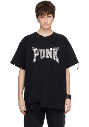 MATIÈRES FÉCALES Black Knit 'Punk' T-shirt