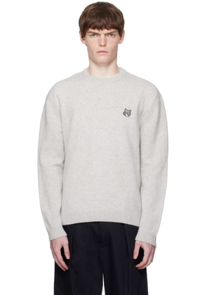 Maison Kitsuné Gray Fox Head Comfort Sweater