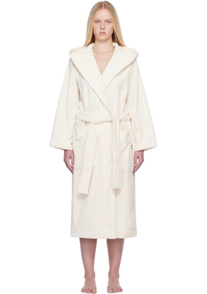 Tekla Beige Terry Hooded Bathrobe