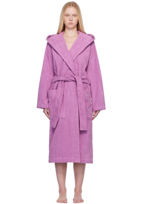 Tekla Pink Terry Hooded Bathrobe