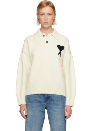 AMI Paris Off-White Ami de Coeur Polo