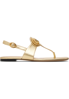 Valentino Garavani Gold VLogo Thong Sandals