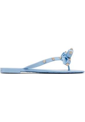 Valentino Garavani Blue Rockstud Rubber Sandals