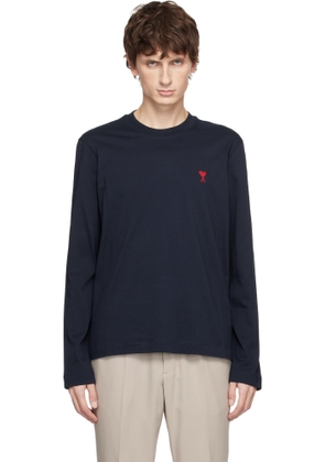 AMI Paris Navy Cotton Ami de Caur T-shirt