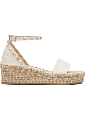 Valentino Garavani Off-White Leather Espadrillas Sandals