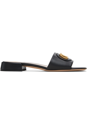 Valentino Garavani Black VLogo Signature Slide Sandals