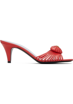 Valentino Garavani Red Leather Woven Heart Heeled Sandals