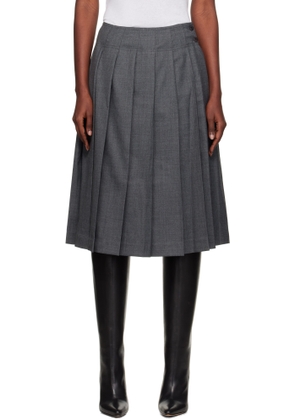 Nothing Written Gray Wool Pleated Midi Skirt