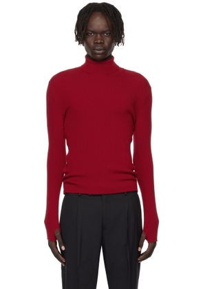 Ernest W. Baker Red Ribbed Turtleneck