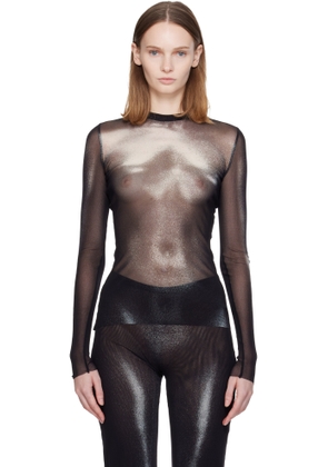 Jean Paul Gaultier Black & White 'The Silver Body Dust' Top