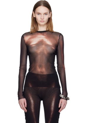 Jean Paul Gaultier Black & Brown 'The Bronze Body Dust' Top
