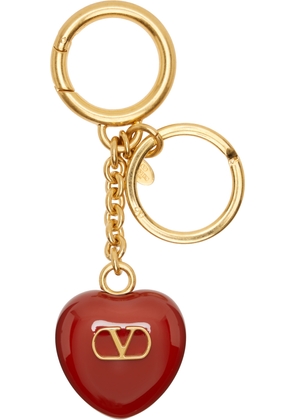Valentino Garavani Gold Coeur Royal Bag Charm Keychain