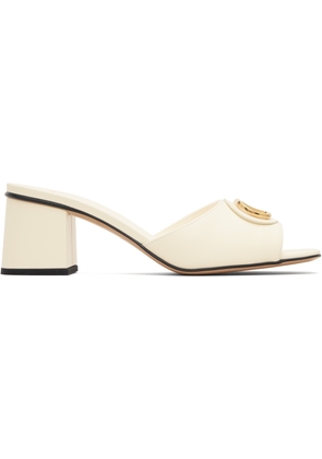 Valentino Garavani White VLogo Signature Slide Heeled Sandals