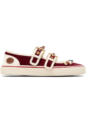 Valentino Garavani Red Double Buckle Sneakers